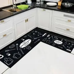 GENERICO - 2 Alfombras Cocina Pie De Cama Antideslizantes Entrada Baño