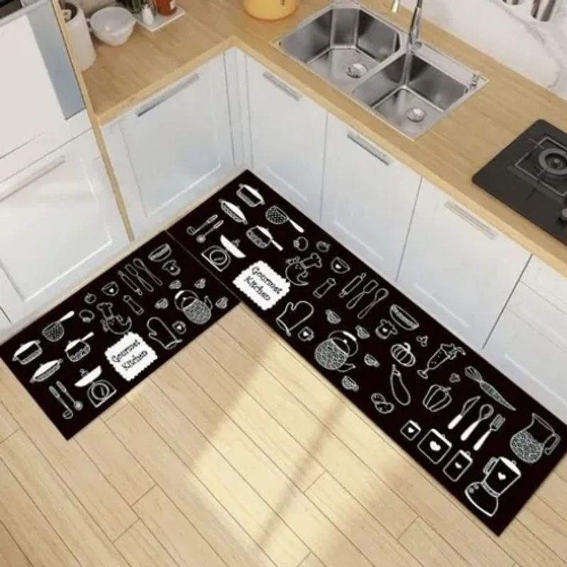 GENERICO - 2 Alfombras Cocina Pie De Cama Antideslizantes Entrada Baño
