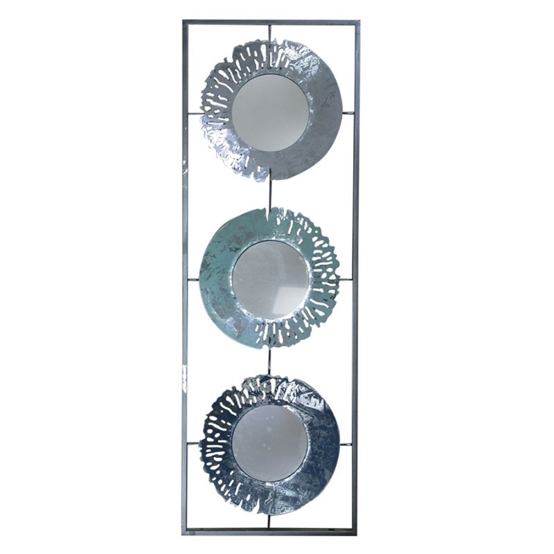 GENERICO - METAL WALL DECOR THREE MIRRORS ( 31 x 3 x 90 cm)