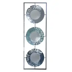 MSA MUEBLES SANTA ANA - METAL WALL DECOR THREE MIRRORS ( 31 x 3 x 90 cm)