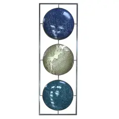 MSA MUEBLES SANTA ANA - METAL WALL DECOR THREE WORLDS (31 x 3 x 90 cm)