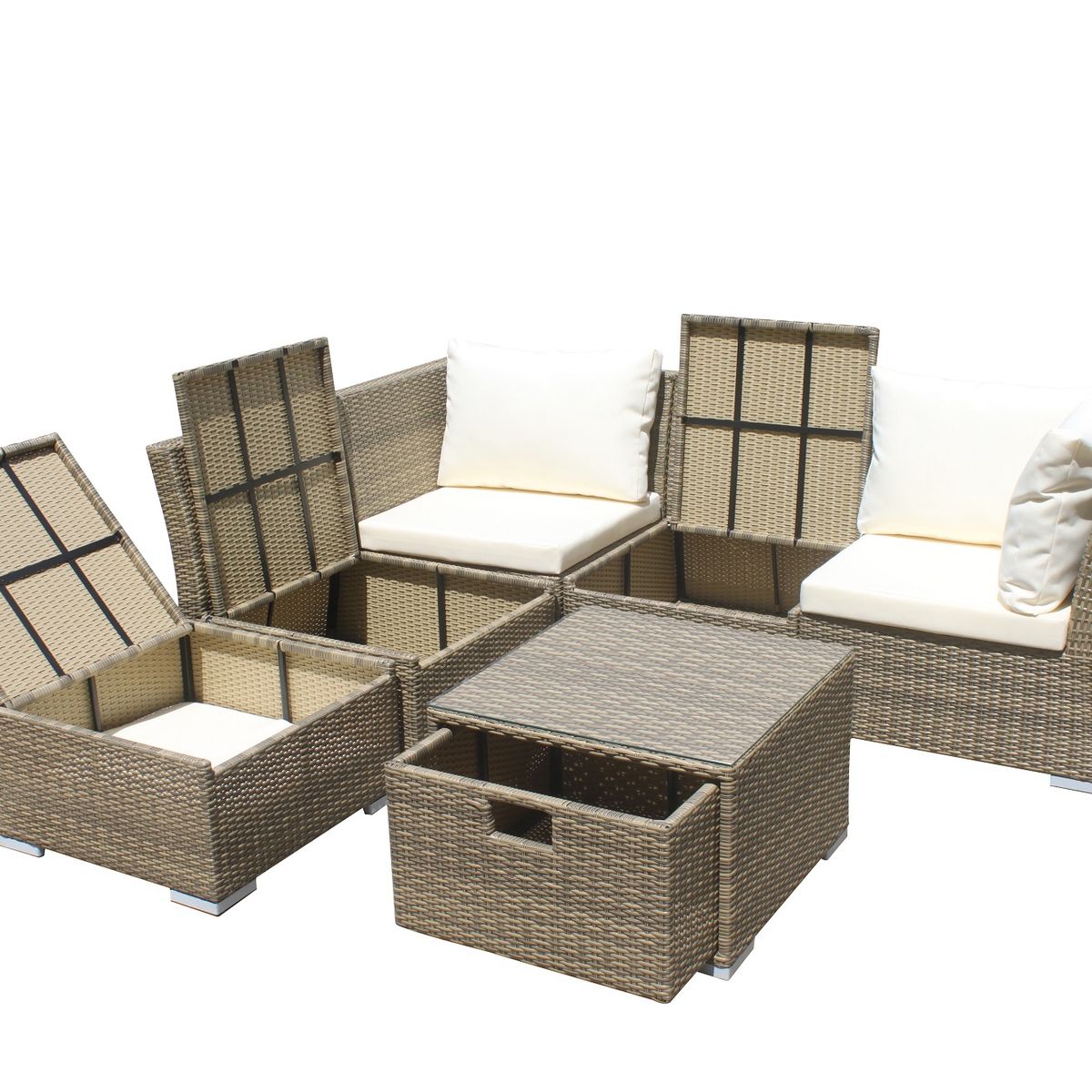 EL BARCO - Juego Living de Terraza Fresno Caramelo