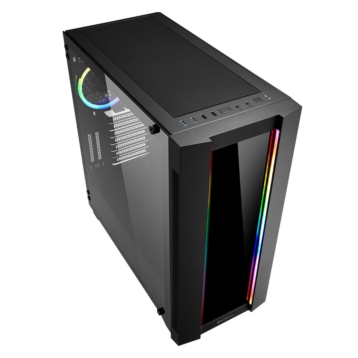 SHARKOON - Gabinete Gamer Elite Shark CA200G RGB Vidrio Templado ATX E-ATX