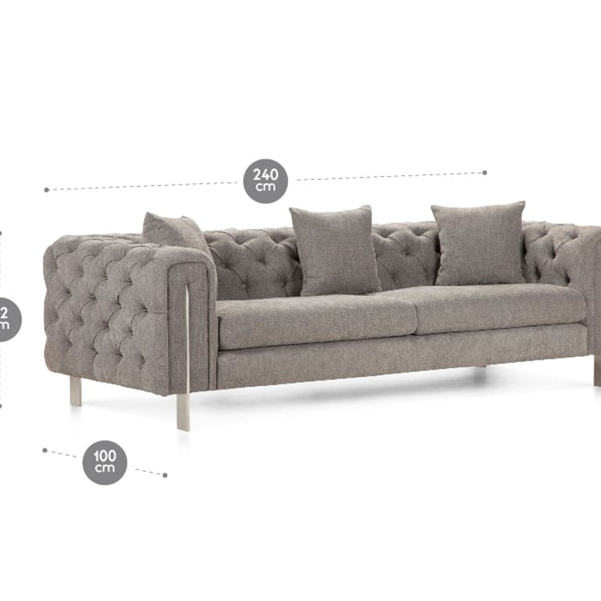 ROSEN - Sofá Rosen Allerton 3,5 Cuerpos Tela Ostra