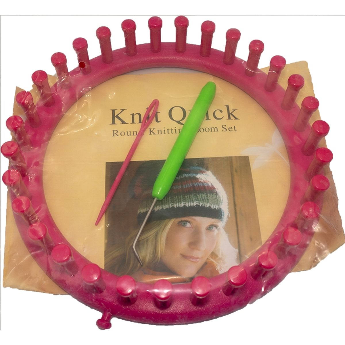 GENERICO - Telar plástico circular 19 cms + gancho telar y aguja plásti