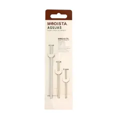 MODISTA - Pack de 3 agujas para lana de aluminio Modista® 2, 3 y 4mm