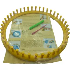 GENERICO - Telar plástico circular 29 cms + gancho telar y aguja plásti