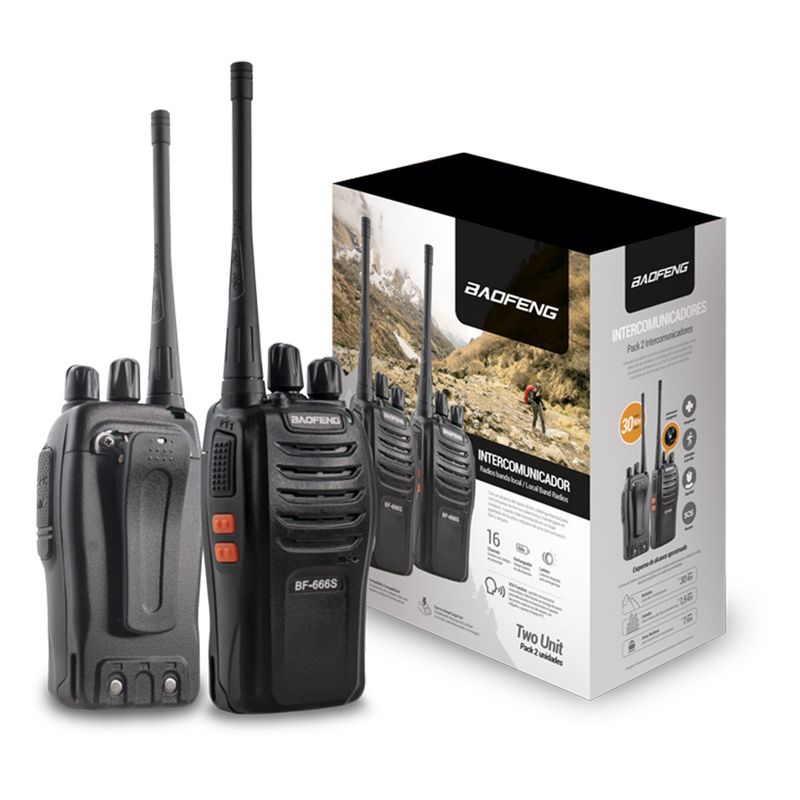 BAOFENG - Pack X2 Radio Transmisor Baofeng 30km 16 Can SOS