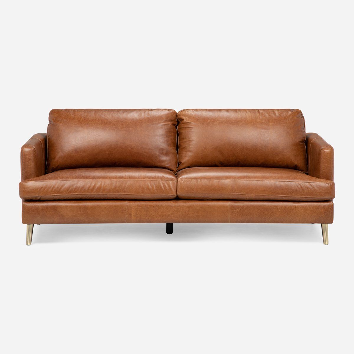 ROSEN - Sofá Rosen Wells 3 Cuerpos Cuero Whiskey