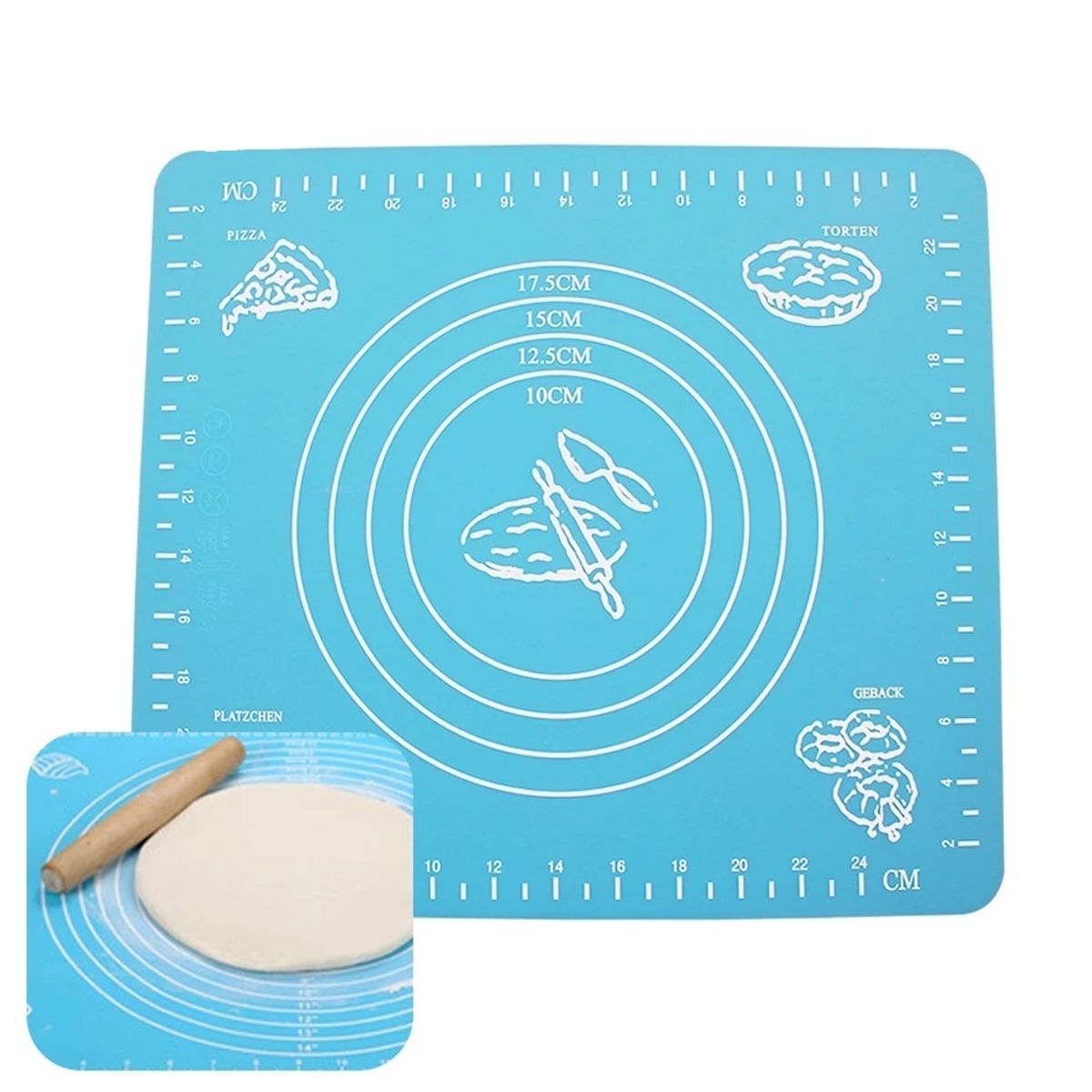 OEM - Lamina de silicona mat para hornear Celeste 29x26