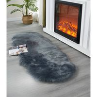 Alfombras Curvas Pelo De Oveja 180X60 - Gris Pardo