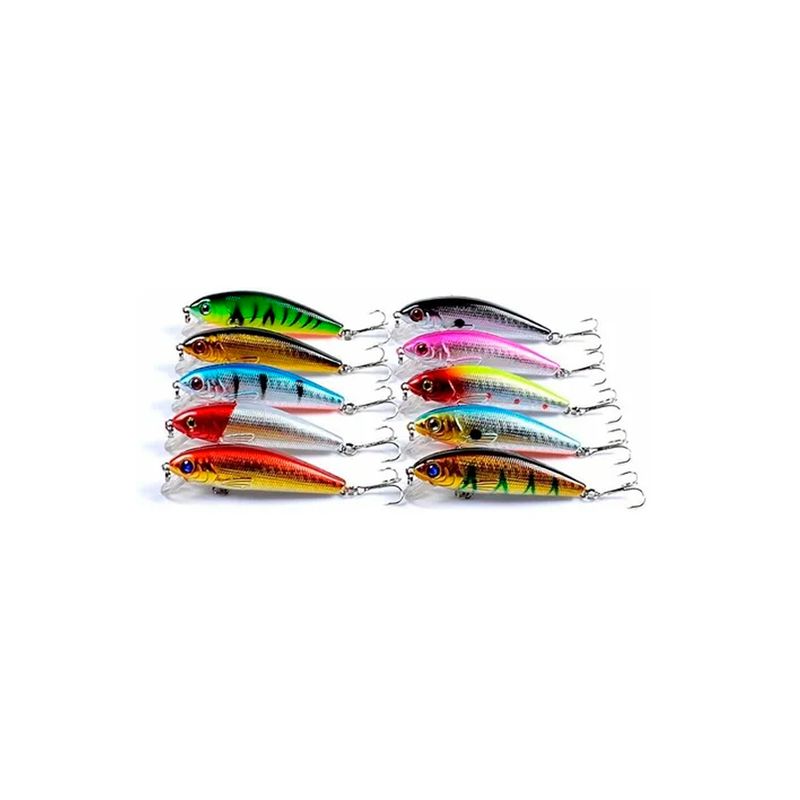 GENERICO - Kit 10 Señuelos Para Pesca Rapala  7.2cm