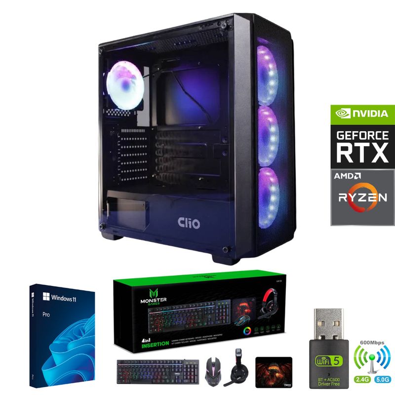 AMD CORP - Pc Gamer AMD Ryzen 5 5500 - 32GB RAM - RTX 4060 - 2TB - WIFI - P4MB