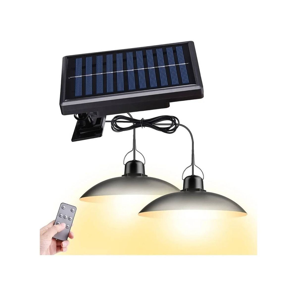 GENERICO - 2 Lamparas Led Solar Colgante 120º C/ Control 90lm/w