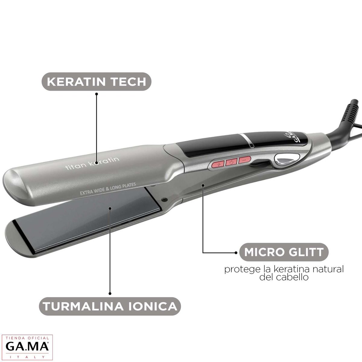GAMA - Plancha Alisadora Gama Xwide Digital Titan Keratin