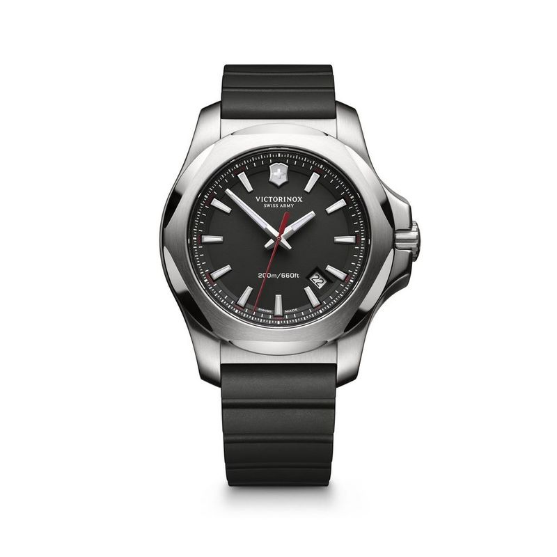 VICTORINOX - Reloj INOX correa caucho Negro Victorinox