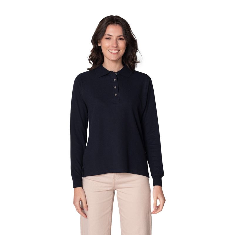 INDUSBORD - Polera Piqué Manga Larga Premium Textura Suave Mujer Uv50 Certificada.-
