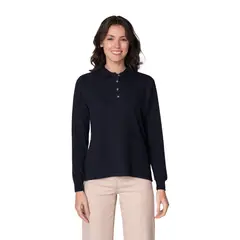 INDUSBORD - Polera Piqué Manga Larga Premium Textura Suave Mujer Uv50 Certificada