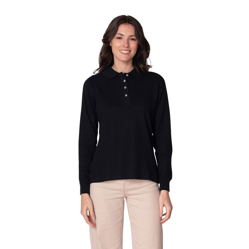 INDUSBORD - Polera Piqué Manga Larga Premium Textura Suave Mujer Uv50 Certificada