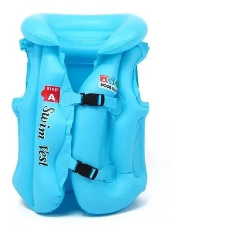 GENERICO - Chaleco Seguridad Inflable Flotador Niños Salvavidas Talla M Azul
