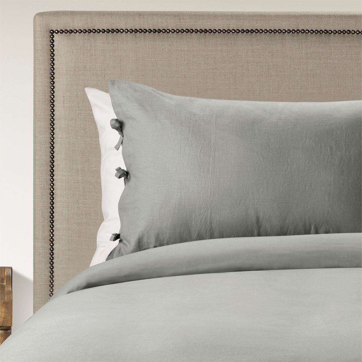 ROSEN - Funda Plumón Rosen Lino-Algodón Pure Liso 1 Plaza Topo