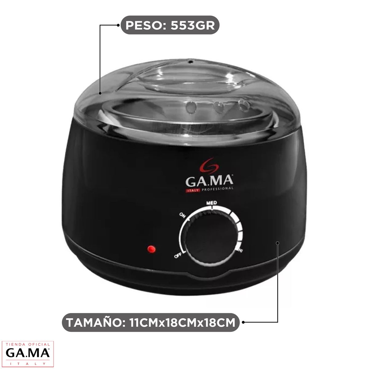 GAMA - Olla Cera Depilatoria Gama Dep 500 cc Termostato Portatil