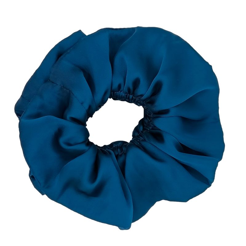 MARIA PASKARO - Scrunchie Camelia Azul Seda Maria Paskaro MARIA PASKARO