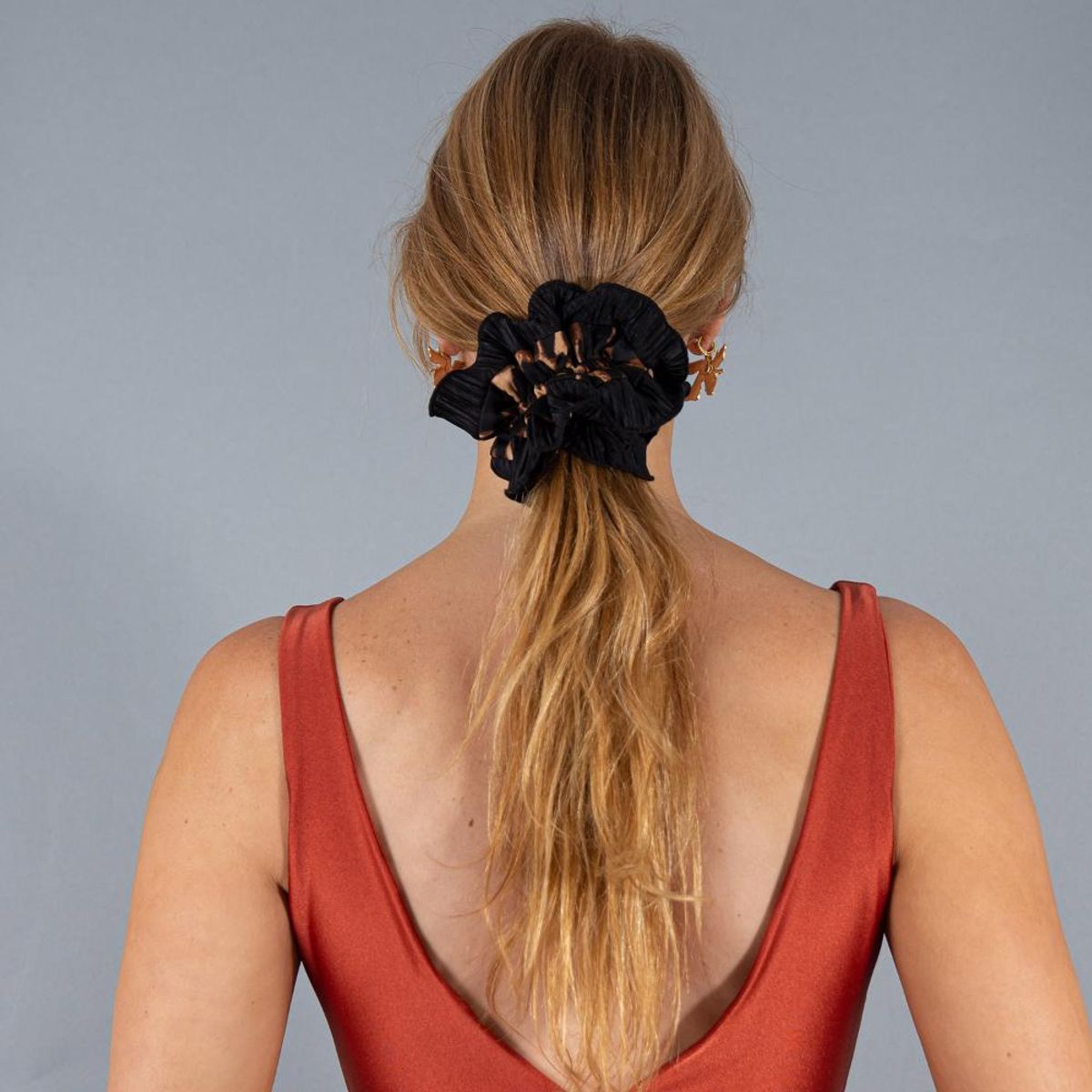 MARIA PASKARO - Scrunchie Begonia M Animal Negro Maria Paskaro MARIA PASKARO