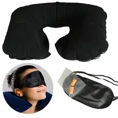 GENERICO - Set Viaje Almohada Cojín Tapones y Antifaz