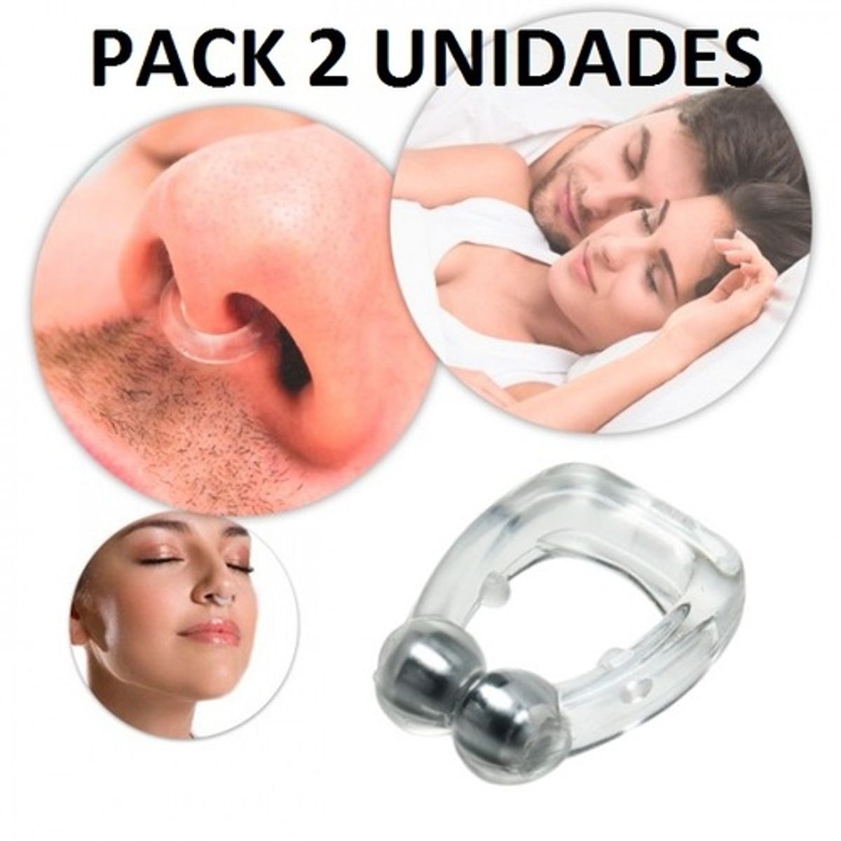 GENERICO - Pack 2 Clip Anti Ronquido Con Iman Deje De Roncar Biomagnetico