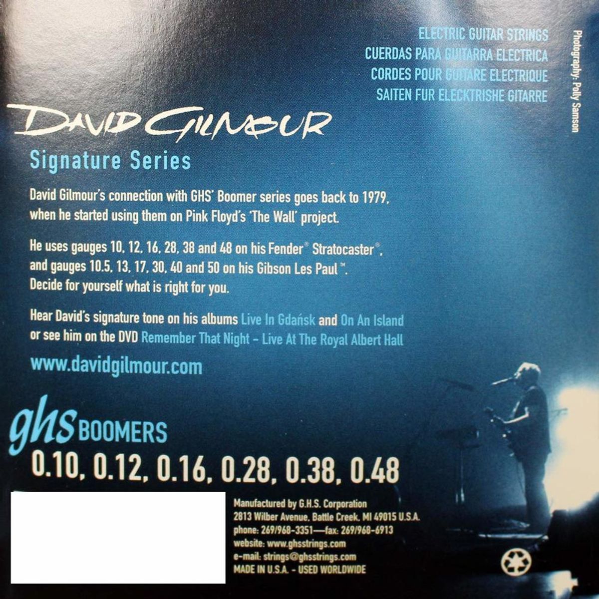 GHS - Cuerdas Guitarra Electrica GHS Strings GB-DGF - Azul