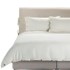 ROSEN - Funda Plumón Lino-Algodón Pure Liso Blanco 1,5 Plazas