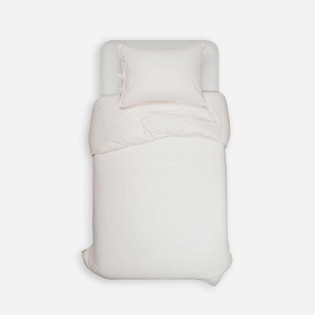 ROSEN - Funda Plumón Rosen Lino-Algodón Pure Liso Blanco 1,5 Plazas