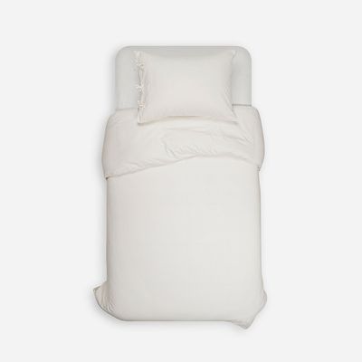 Imagen 2 del producto Funda Plumón Lino-Algodón Pure Liso Blanco 1,5 Plazas