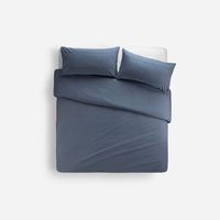 Funda Plumón Stamp Unicolor 2 Plazas Azul