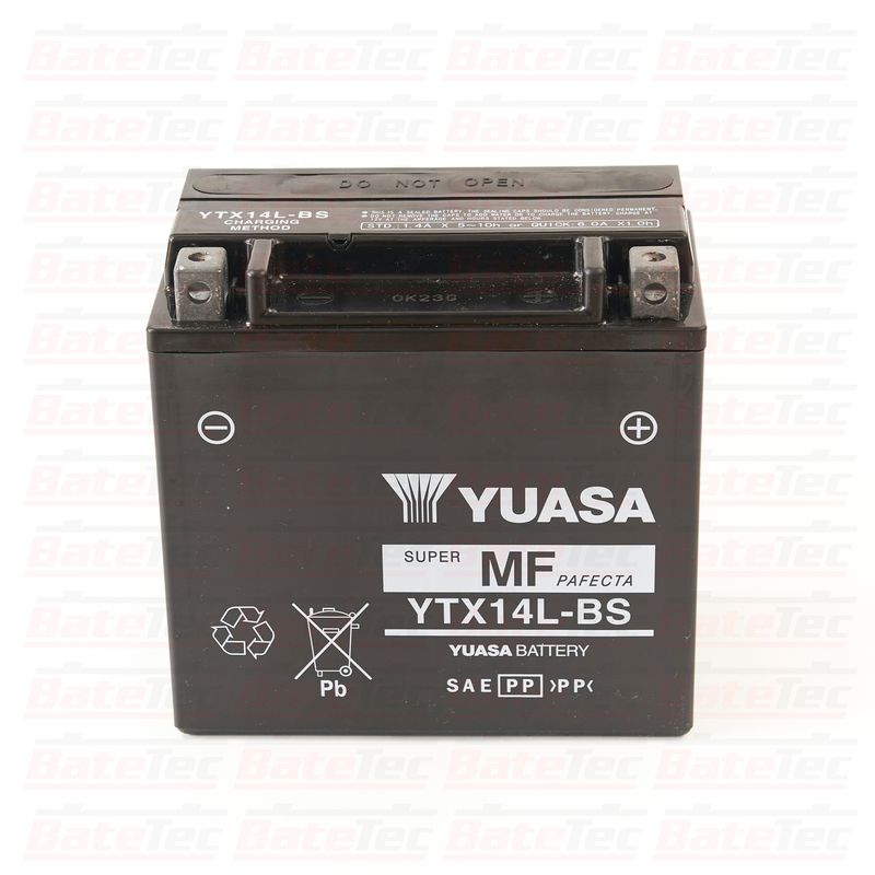 YUASA - Yuasa YTX14L-BS - 12 Ah Batería de moto - Larga duración - Tecnologia AGM