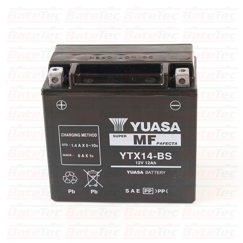 YUASA - Yuasa YTX14-BS - 12 Ah Batería de moto - Larga duración - Tecnologia AGM