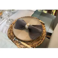 PUROLINO - Servilleta Flecos de Lino Gris