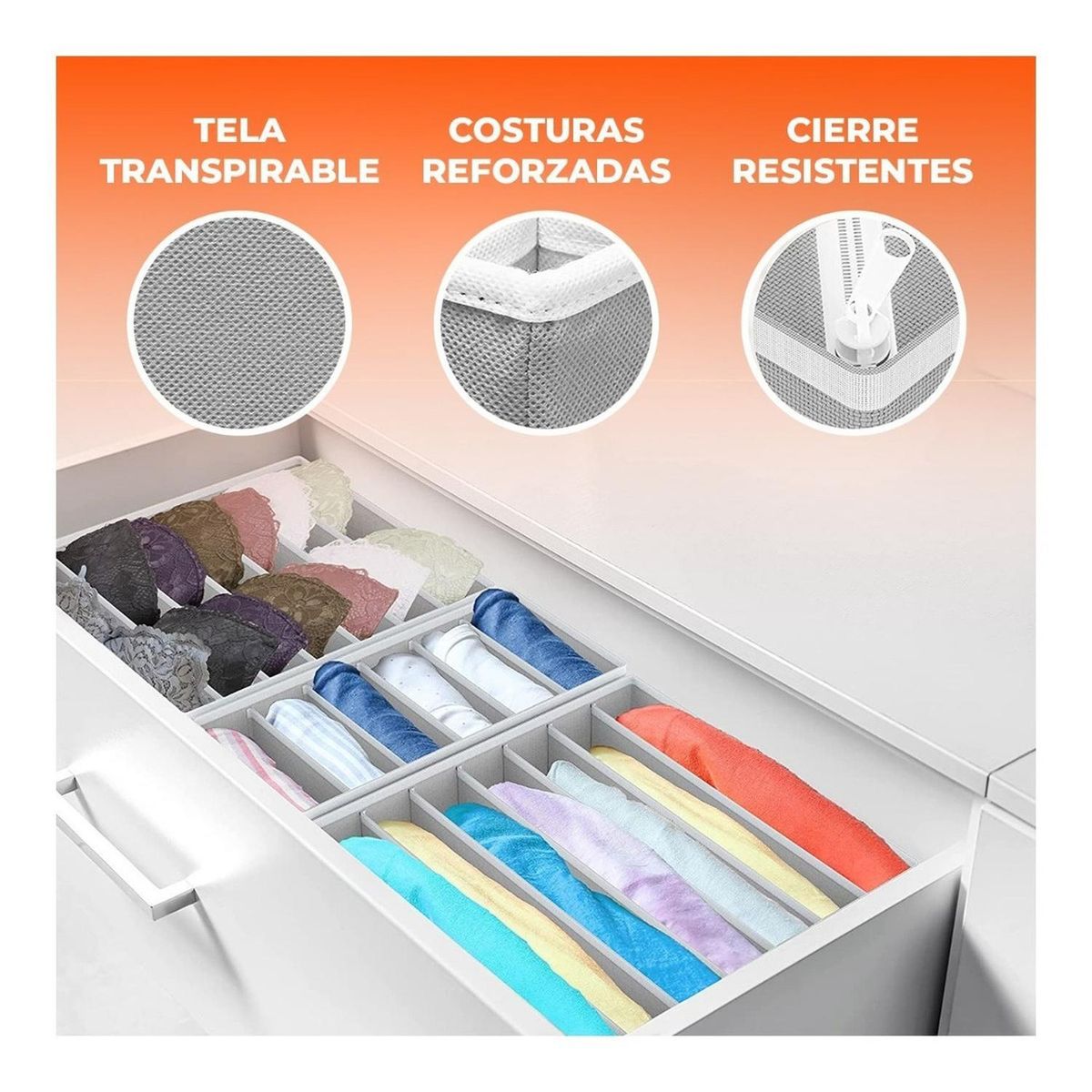GLOBAL LATIN GROUP - Pack De 2 Set 4 Organizador De Ropa Plegable