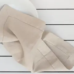 PUROLINO - Mantel Deshilado 10-12 personas Beige