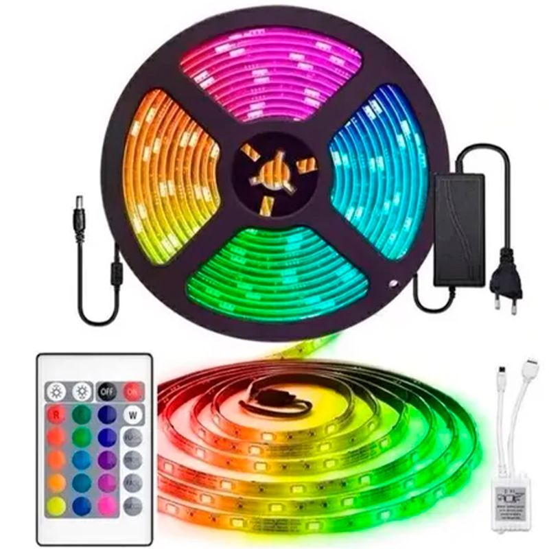GENERICO - Tira Cinta Led 5050 Luces Rgb Alta Calidad 5m Control.