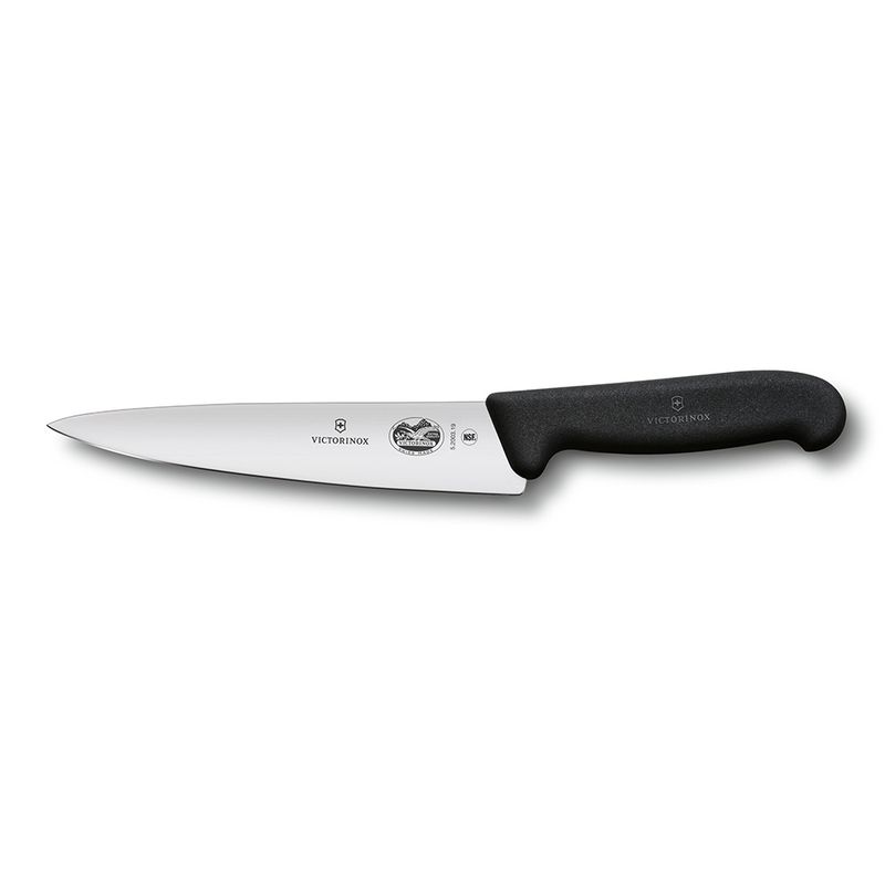 VICTORINOX - Cuchillo para trinchar Fibrox color Negro. Hoja 19 cm. Victorinox