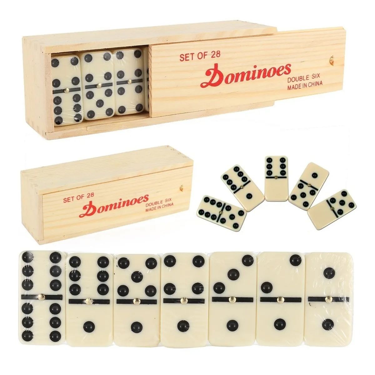 GENERICO - Juego de Dominó Caja Pequeña de Madera