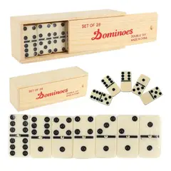 GENERICO - Juego de Dominó Caja Pequeña de Madera