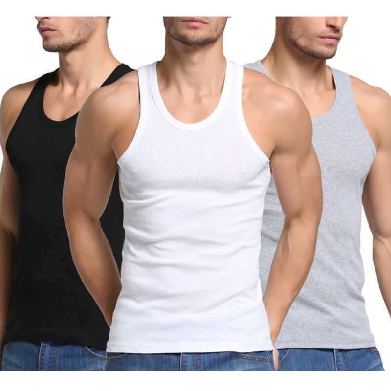 EVERSO - Pack 3 Camisetas Algodón Sin Manga,musculosas Hombre