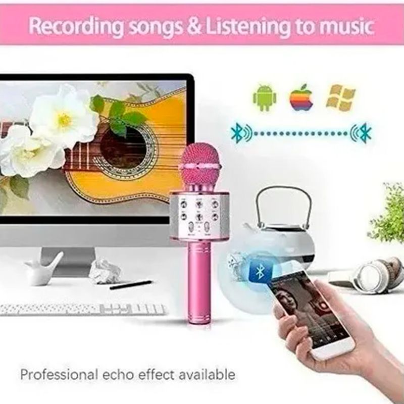 GENERICO - Microfono Karaoke Con Parlante Bluetooth Varios Colores
