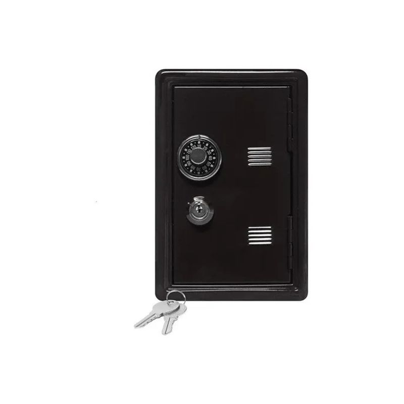GENERICO - Caja Fuerte Metálica Pequeña Con Llave Para Dinero 18 X12 Cm