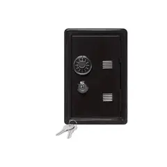 GENERICO - Caja Fuerte Metálica Pequeña Con Llave Para Dinero 18 X12 Cm