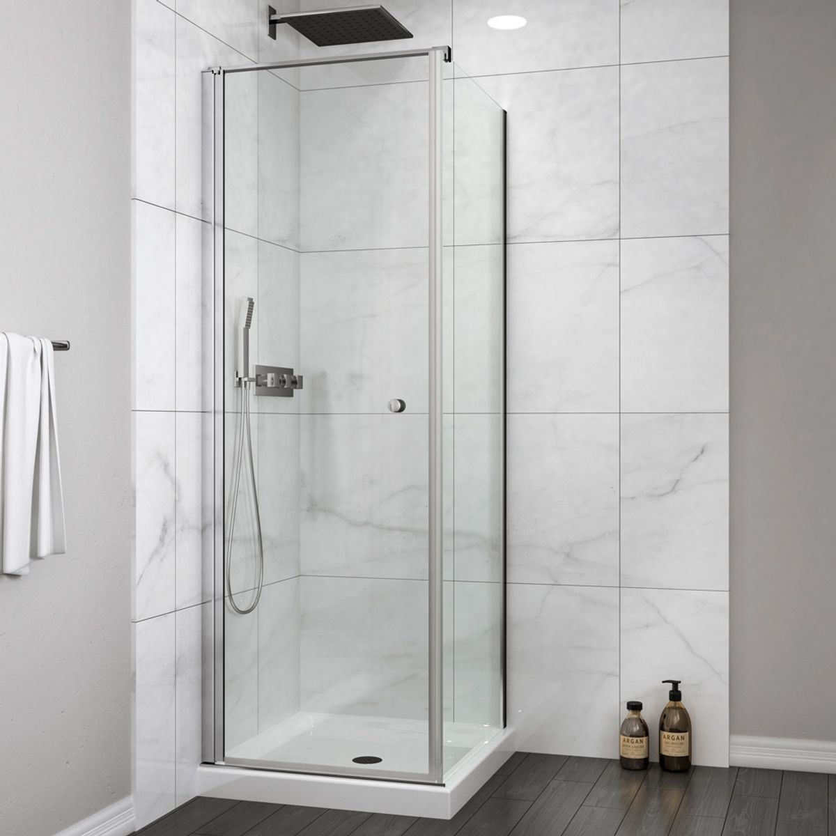 DUSCHY - MAMPARA FIJA SIDE PANEL PARA PUERTAS ABATIBLE Y PLEGABLE 80 CM