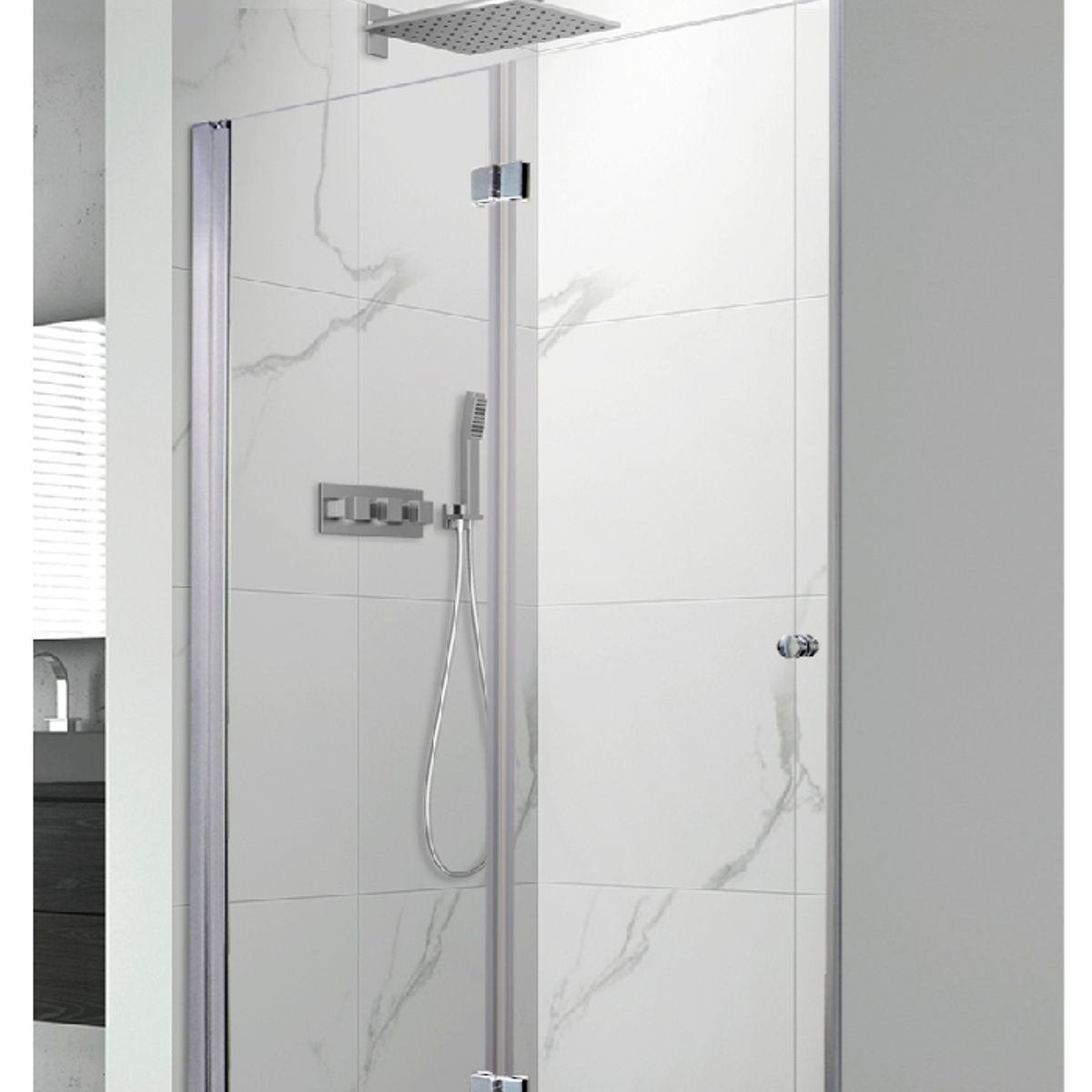 DUSCHY - MAMPARA PUERTA PLEGABLE 800X1900 6mm EASY CLEAN